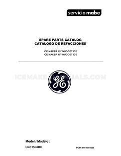 GE UNC15NJBII Spare Parts Catalog