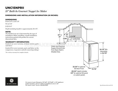 GE UNC15NPRII Spec Sheet