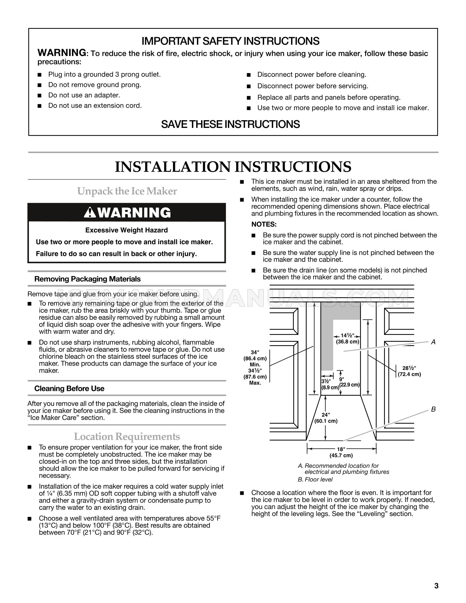 KitchenAid KUIC18NNXS Architect Series II Ice Machine Use & Care Guide