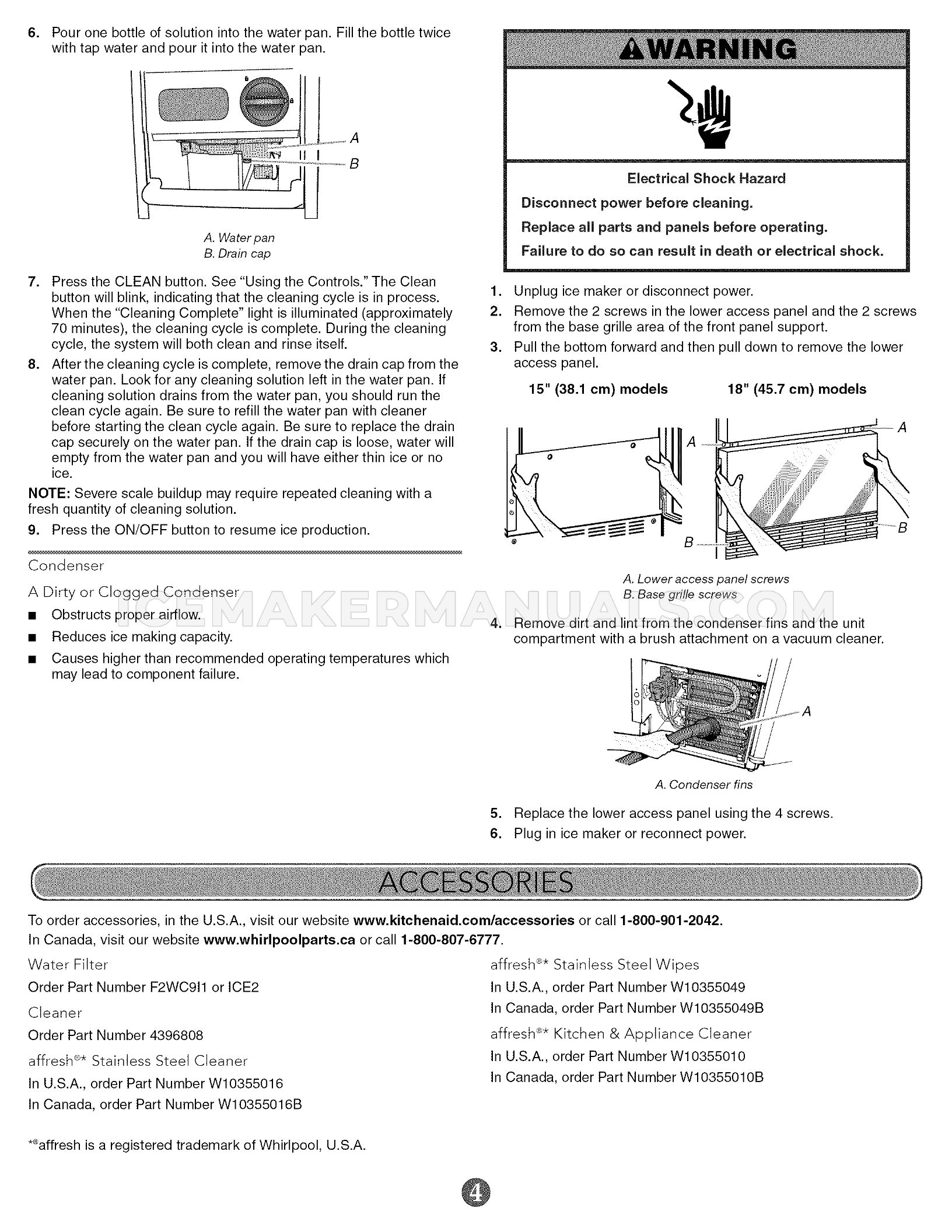 KitchenAid KUID308ESS2 Ice Machine User Guide Ice Maker Manuals