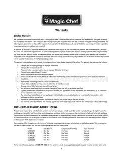 Magic Chef MCIM22B Warranty
