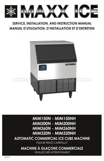 Maxx Ice MIM150N Service, Installation, and Instruction Manual