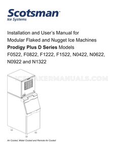 Scotsman N0422 Installation and User's Manual