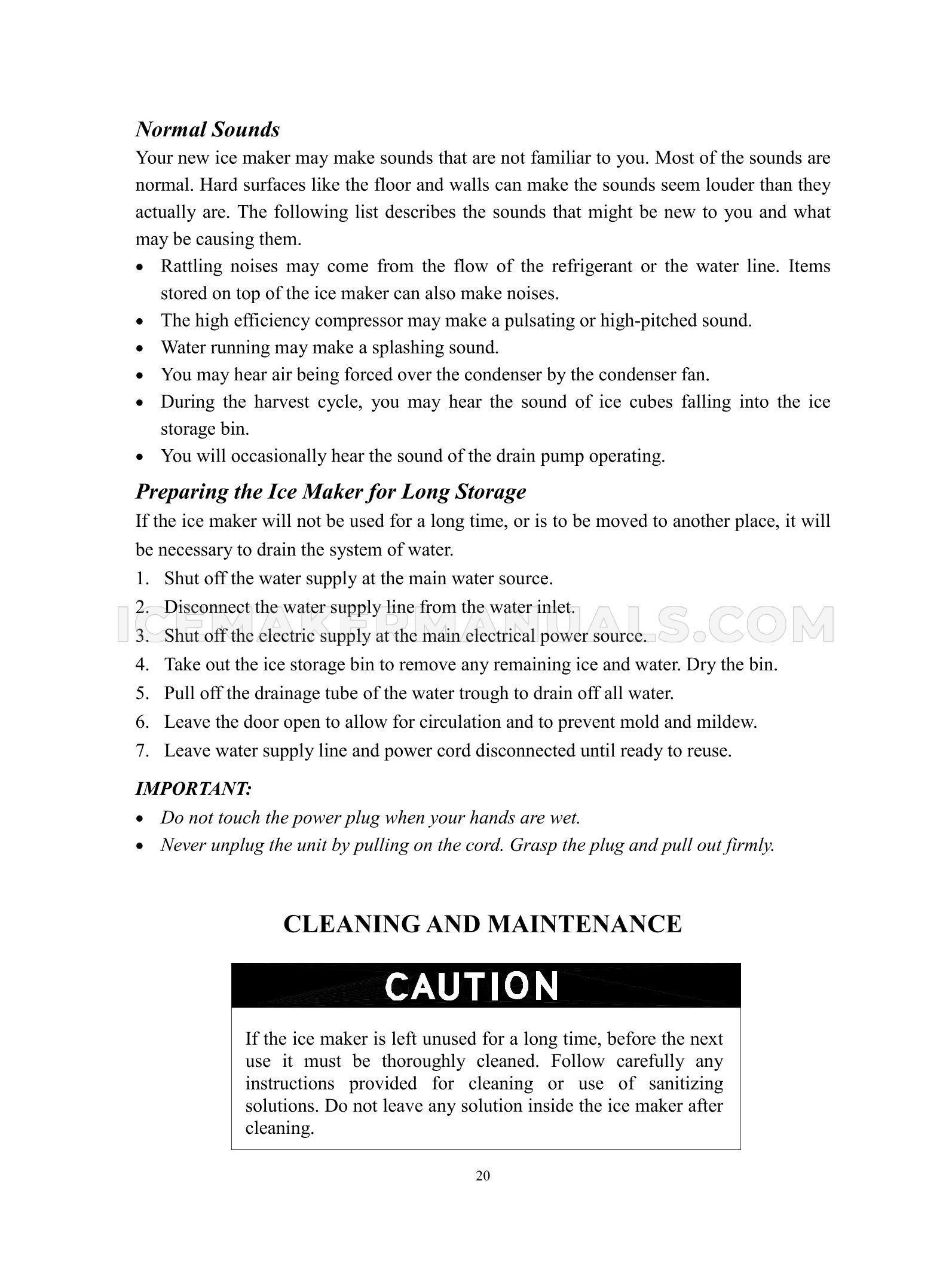 Summit BIM44GIF Ice Machine Use and Care Manual Ice Maker Manuals