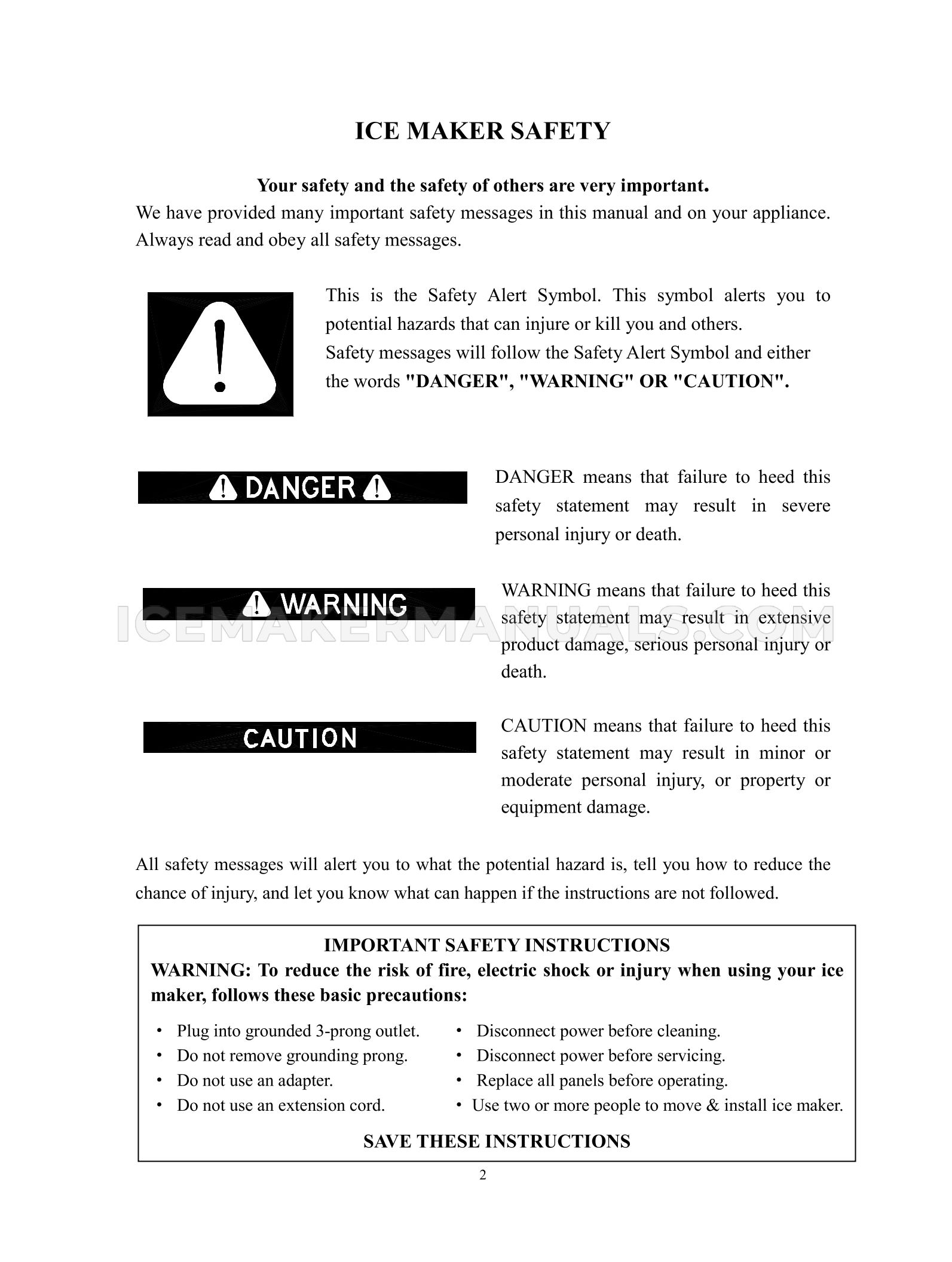 Summit BIM44GIF Ice Machine Use and Care Manual Ice Maker Manuals