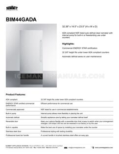 Summit BIM44GADA Spec Sheet