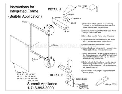 Summit BIM44GIF Integrated Frame Instructions