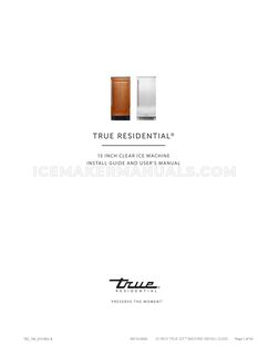 True Residential TUI15RSSB Installation and User Guide