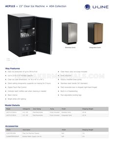 U-Line UACP115IS01A Spec Sheet
