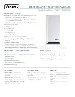 Viking FGIM5151 Spec Sheet