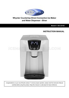 Whynter IDC221SC User Manual