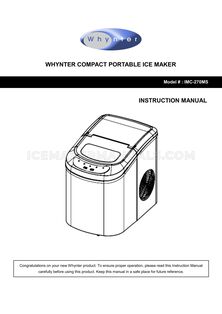 Whynter IMC270MR User Manual