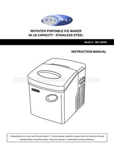 Whynter IMC490SS User Manual